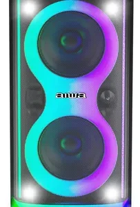 Parlante Bluetooth Portatil Aiwa Karaoke Tws Led Aw-poh4d Color Negro