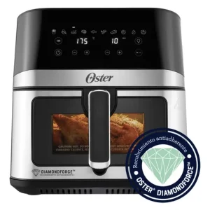 Freidora Aire Digital 7.5l Oster 10 Programas Ckstaf75wdssdf Color Gris